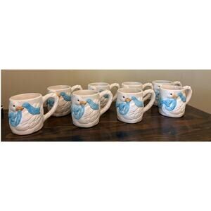 8 Vintage Coffee Mug Duck Goose Farm Blue ribbon. B HP@N.Y. Ceramic Cottage